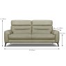 Port Douglas 3 Seater Sofa With 2 Seat Cushions Leather Cat 15 (S) Dimensions