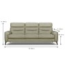 Port Douglas 3.5 Seater Sofa With 3 Seat Cushions Leather Cat 15 (S) Dimensions