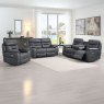 Cordon 2 Seater Electric Reclining Sofa With Console & USB Charger Faux Leather Dark Grey Lifestyle