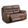 Cordon 2 Seater Sofa Electric Reclining With USB Charger Faux Leather Chestnut