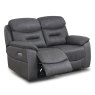 Cordon 2 Seater Sofa Electric Reclining With USB Charger Faux Leather Dark Grey
