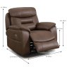 Cordon Electric Reclining Armchair With USB Charger Faux Leather Chestnut Dimensions