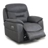 Cordon Electric Reclining Armchair With USB Charger Faux Leather Dark Grey