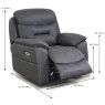 Cordon Electric Reclining Armchair With USB Charger Faux Leather Dark Grey Dimensions