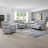 Anton 3 Seater Electric Reclining Sofa Fabric Silver Lifestyle