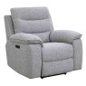 Anton Electric Reclining Armchair Fabric Silver
