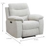 Anton Electric Reclining Armchair Fabric Cream Dimensions