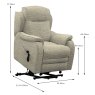 Parker Knoll Boston Lift & Rise Reclining Armchair Fabric A Dimensions