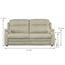 Parker Knoll Boston 3 Seater Electric Reclining Sofa (2 Seat & Back Cushions) Fabric A Dimensions