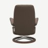 Stressless Consul Large Chair With Signature Base Walnut & Footstool Batick Leather Mole Back