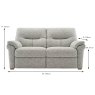 G Plan Seattle 2 Seater Sofa Fabric B Dimensions