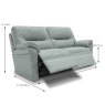 G Plan Seattle Electric Reclining 2 Seater Sofa With Lumbar Adjustment & USB Port Fabric B Dims
