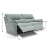 G Plan Seattle Electric Reclining 2.5 Seater Sofa With Lumbar Adjustment & USB Port Fabric B Dims