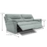 G Plan Seattle Electric Reclining 3 Seater Sofa With Lumbar Adjustment & USB Port Fabric B Dims
