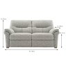 G Plan Seattle 2.5 Seater Sofa Fabric B Dimensions