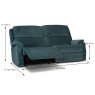 Dakota Cloud Triple Motor Electric Reclining 2.5 Seater Sofa Head & Lumbar Adj Standard Fabric Dims