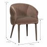 Christopher Dining Chair Fabric Taupe Dimensions
