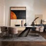 Granada 8 Person Angled Dining Table White Ceramic Top Lifestyle
