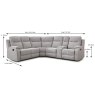 Salzburg Manual Reclining 4 + Corner Unit With Console Fabric Light Grey Dimensions