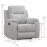 Salzburg Manual Reclining Armchair Fabric Light Grey Dimensions