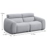 Santorini 3 Seater Sofa Fabric Costa Silk Dimensions