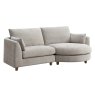 Monika 3 Seater Sofa With Curved Chaise LHF Fabric Liberty Beige