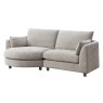 Monika 3 Seater Sofa With Curved Chaise RHF Fabric Liberty Beige