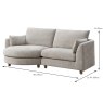Monika 3 Seater Sofa With Curved Chaise RHF Fabric Liberty Beige Dimensions