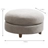 Monika Round Footstool Fabric Liberty Beige Dimensions