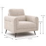 Valentia Armchair Fabric Beige Dimensions