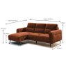 Valentia 3.5 Seater Sofa With Chaise LHF Fabric Terracotta Dimensions