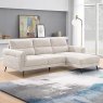 Valentia 3.5 Seater Sofa With Chaise RHF Fabric Beige Lifestyle