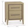 Rimini 2 Drawer Bedside Locker Aged Oak & Weathered Oak Dimensions