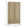 Rimini 2 Door Wardrobe Aged Oak & Weathered Oak Dimensions
