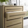 Rimini 5 Drawer Tallboy Aged Oak & Weathered Oak Open Drawer