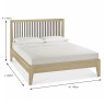 Rimini Double (135cm) Bedstead Aged Oak & Weathered Oak Dimensions