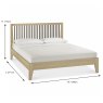 Rimini King (150cm) Bedstead Aged Oak & Weathered Oak Dimensions