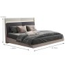 Saoirse King (150cm) Bedstead with LED Lights & Fabric Headboard Dimensions