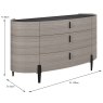 Saoirse Wide 2 Door + 3 Drawer Chest of Drawers Wood Effect Dimensions