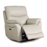 Tirso Electric Reclining Armchair Leather Pale/Light Grey