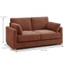Rosanna 2.5 Seater Sofa Bed Fabric Terracotta Dimensions Sofa