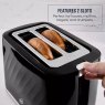 Swan Windsor Textured 2 Slice Toaster Black 2 Slots