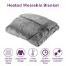 Carmen Fleece Heated Wearable Throw 155cm x 183cm Grey Features