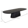 Gabriella 6 Person Dining Table Black Dimensions
