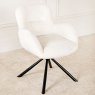 Gabriella Dining Chair Fabric White Angled