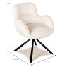 Gabriella Dining Chair Fabric White Dimensions