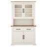 Belgrave 4 Door + 2 Drawer Glazed Dresser Ivory & Oak Front