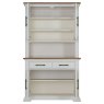 Belgrave 4 Door + 2 Drawer Glazed Dresser Ivory & Oak Open