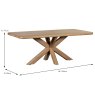 Tenby 6 Person Dining Table Rustic Oak Dimesions