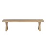 Tenby 4 Person Dining Bench Rustic Oak Front View